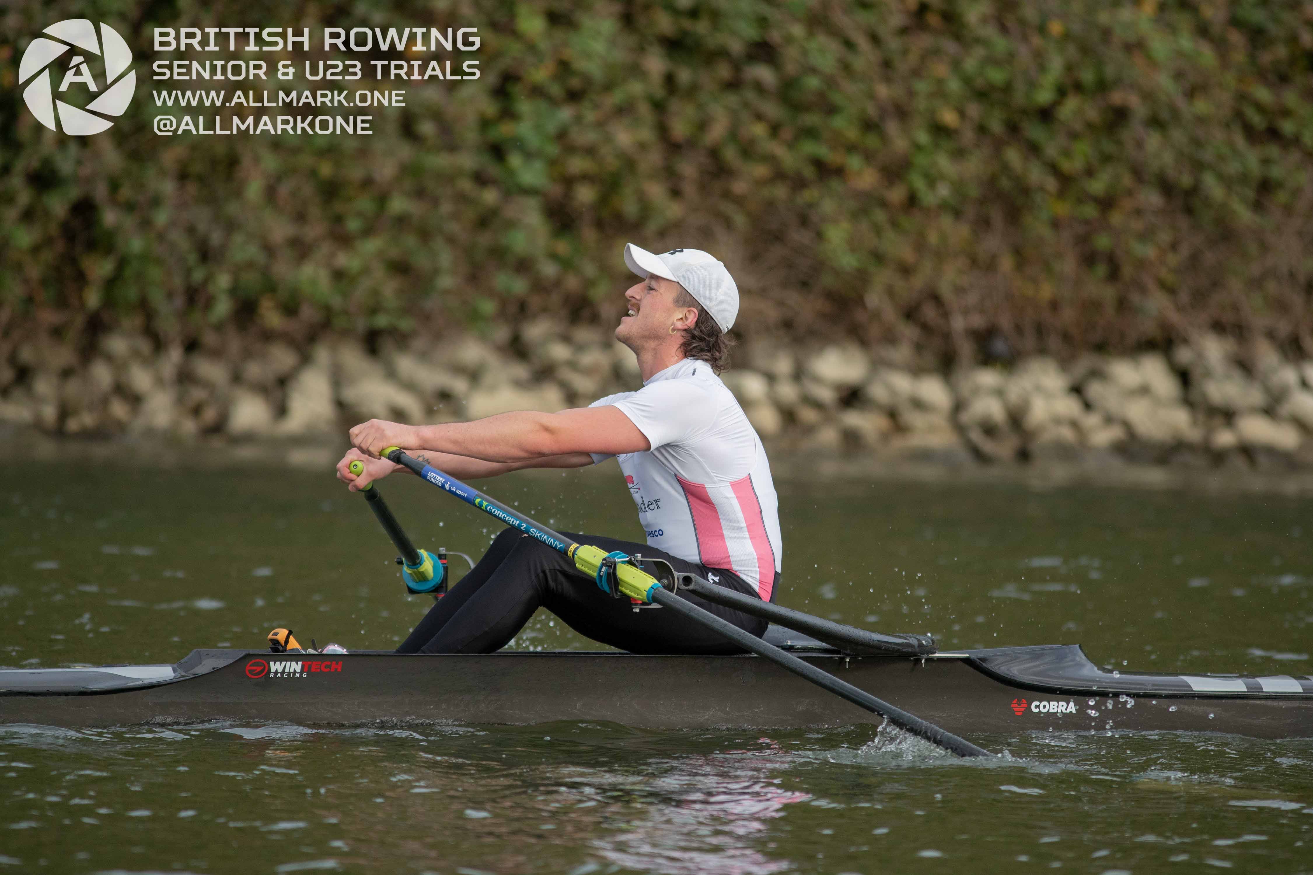 Jack Burns rowing in GB Trials - Photo credit All Mark One