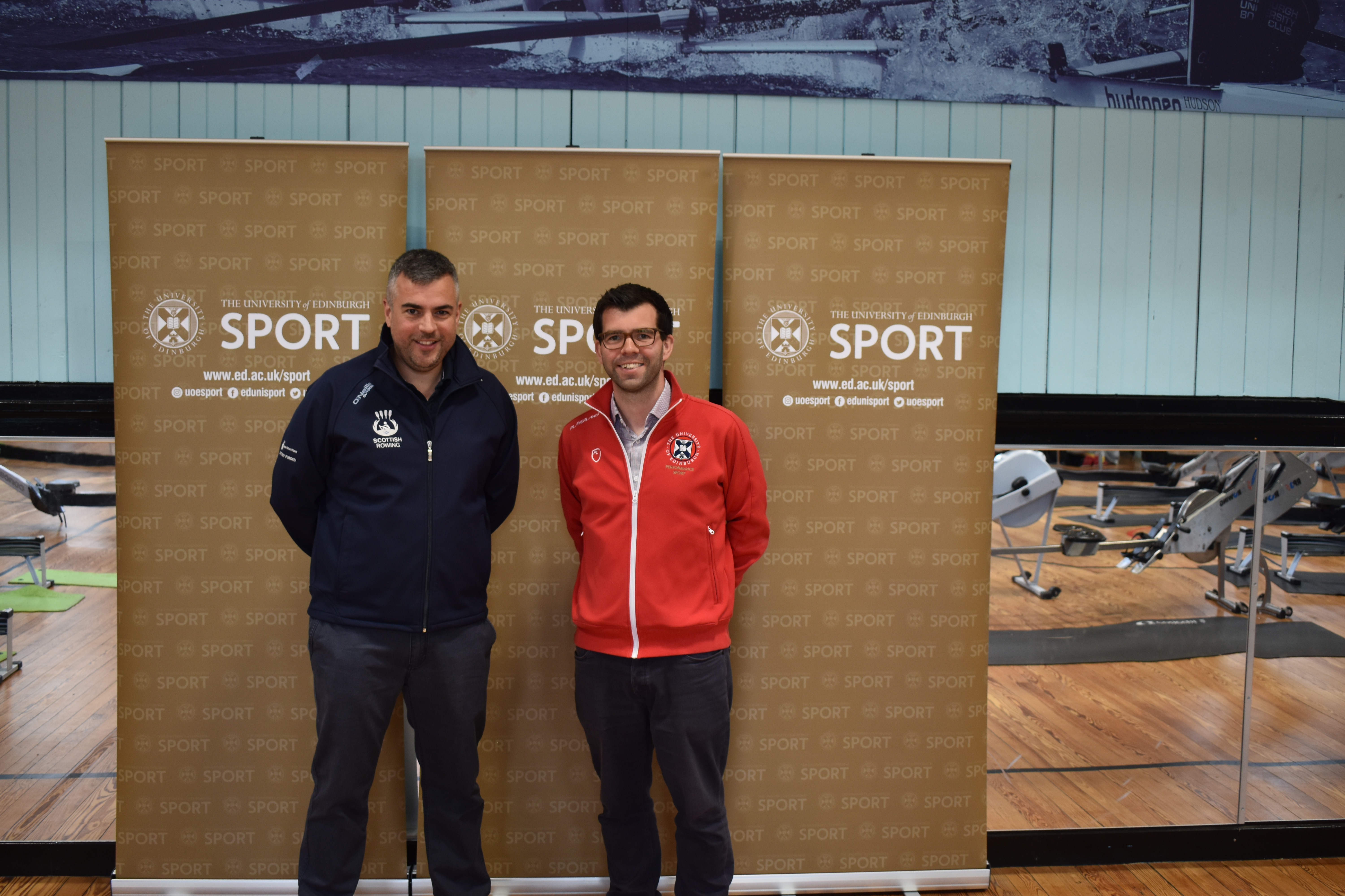 Image 1  (Left to right)   Lee Boucher, Head of Performance Pathway, Scottish Rowing and Ross Simpson, Assistant Director and Head of Sport, The University of Edinburgh