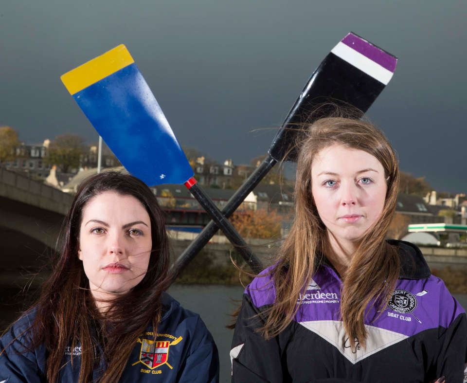 Lauren Cammaert and Gillian Paterson go head to head to launch the 2014 Aberdeen Asset Universities’ Boat Race